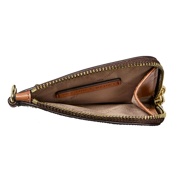 Michael Kors Jet Set Travel Signature Logo Chain Wallet Brown # 35S6GTVC6B