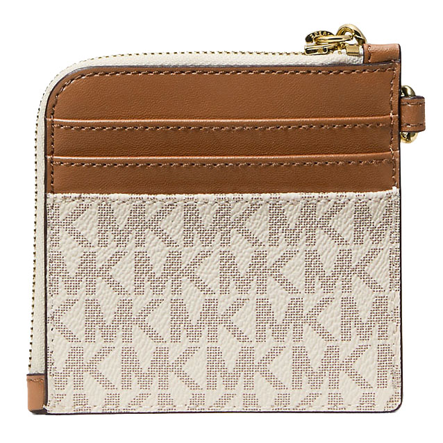 Michael Kors Jet Set Travel Signature Logo Chain Wallet Vanilla Off White # 35S6GTVC6B