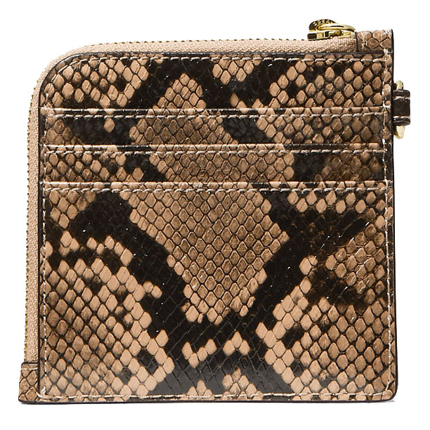 Michael Kors Jet Set Travel Medium Snake Embossed Chain Wallet Camel Brown # 35S6GTVC8G