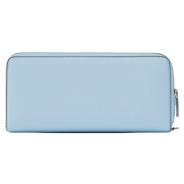 Michael Kors Large Pebbled Leather Continental Wallet Pale Ocean Blue # 35F7STVE7L