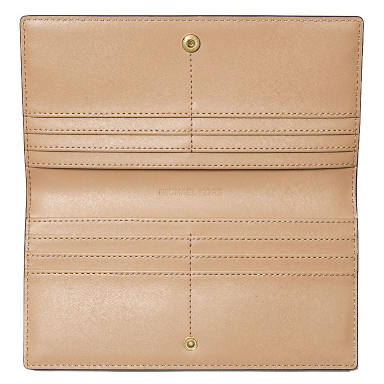 Michael Kors Carson Large Metallic Signature Logo Wallet Pale Gold # 35S5G2ZE7M