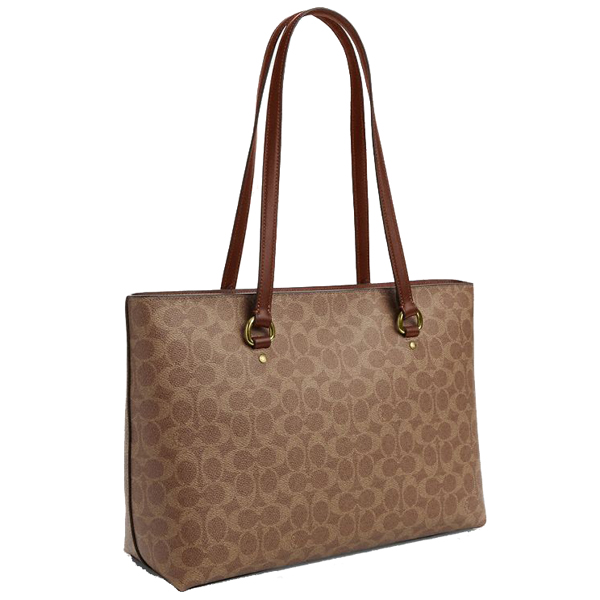 Coach Station Tote Bag In Signature Canvas Tan Brown # CCD69