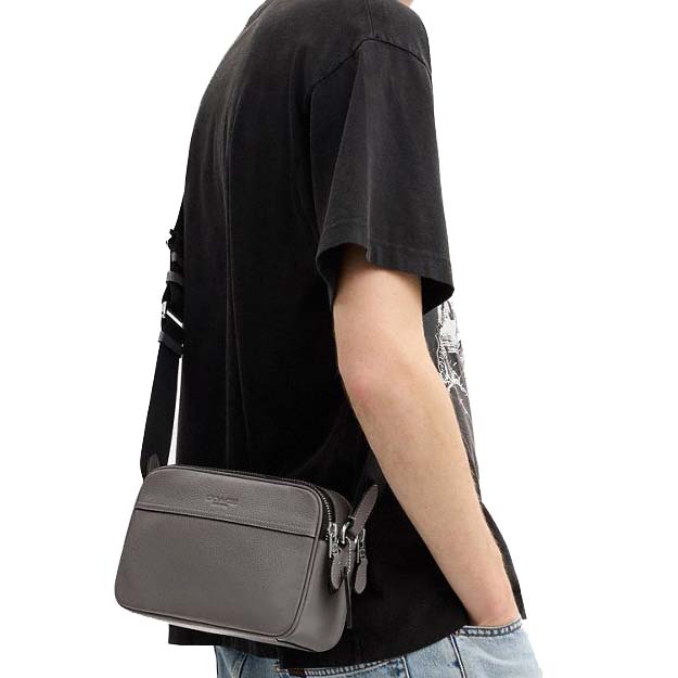 Coach Graham Crossbody Bag Silver Graphite Grey # CR771