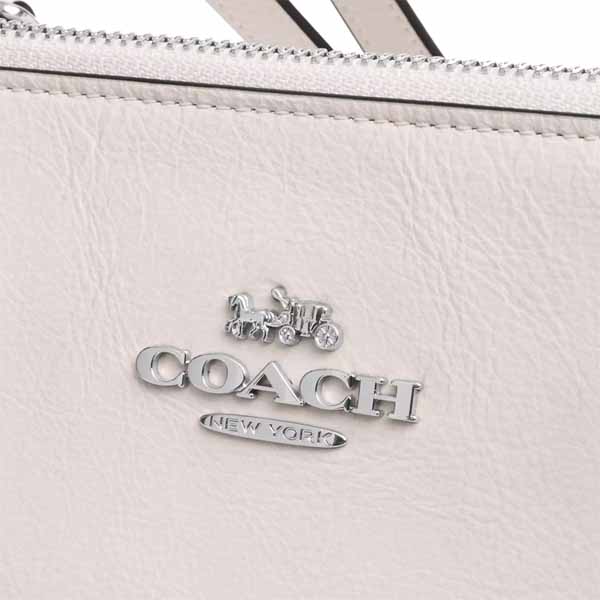 Coach Asher Shoulder Bag Silver Chalk White # CBJ05