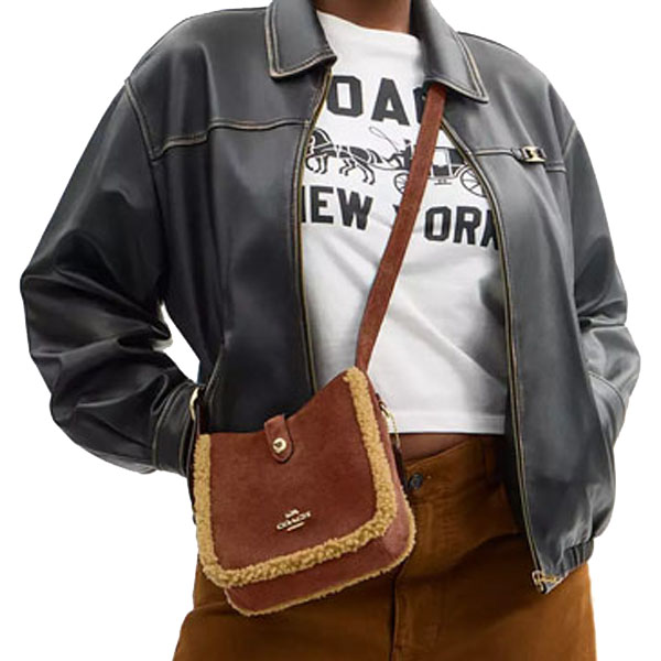 Coach Hadley Mini Crossbody Bag Vintage Brown Multi # CDC41