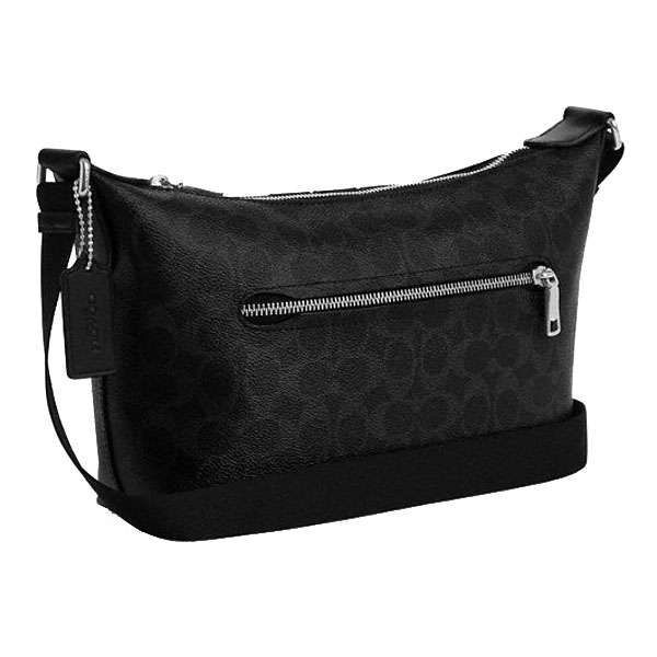 Coach Small Finn Crossbody Bag With Pouch In Signature Canvas With Varsity Stripe Silver Black Multi # CDC62