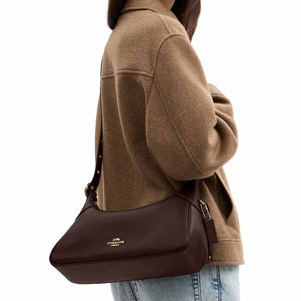 Coach Ella Small Shoulder Bag Espresso Chocolate # CDV35