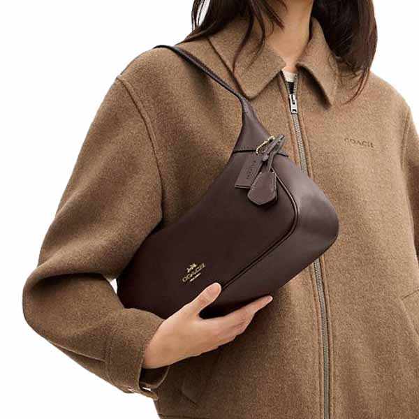 Coach Ella Small Shoulder Bag Espresso Chocolate # CDV35