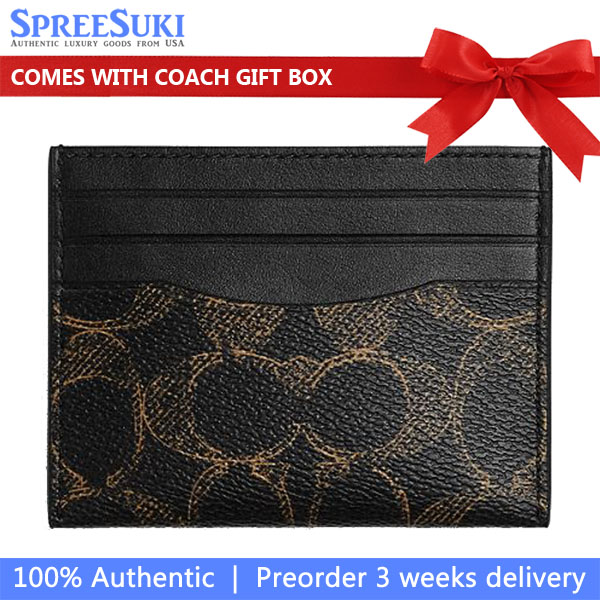 Coach Slim Id Card Case In Loved Signature Canvas Brown # CEB83