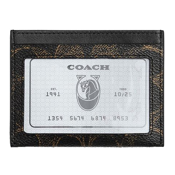 Coach Slim Id Card Case In Loved Signature Canvas Brown # CEB83