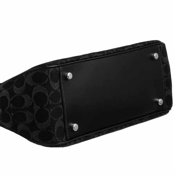 Coach Asher Shoulder Bag In Signature Denim Silver Black # CDB92