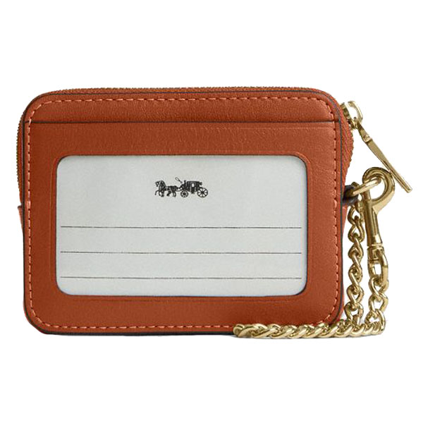Coach Zip Card Case Amber Brown # CCV89