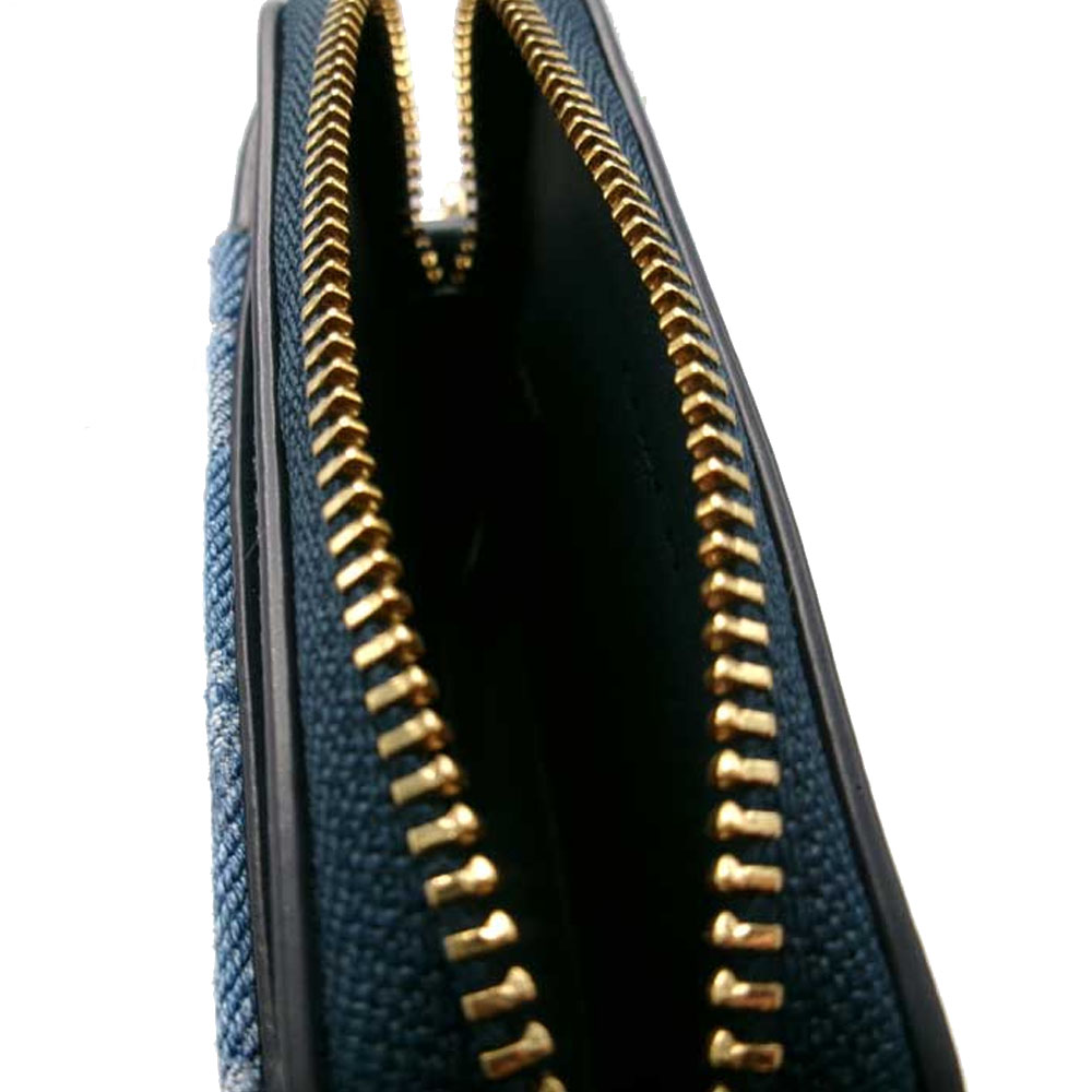 Coach Zip Card Case In Signature Denim Indigo Blue Denim # CDM29