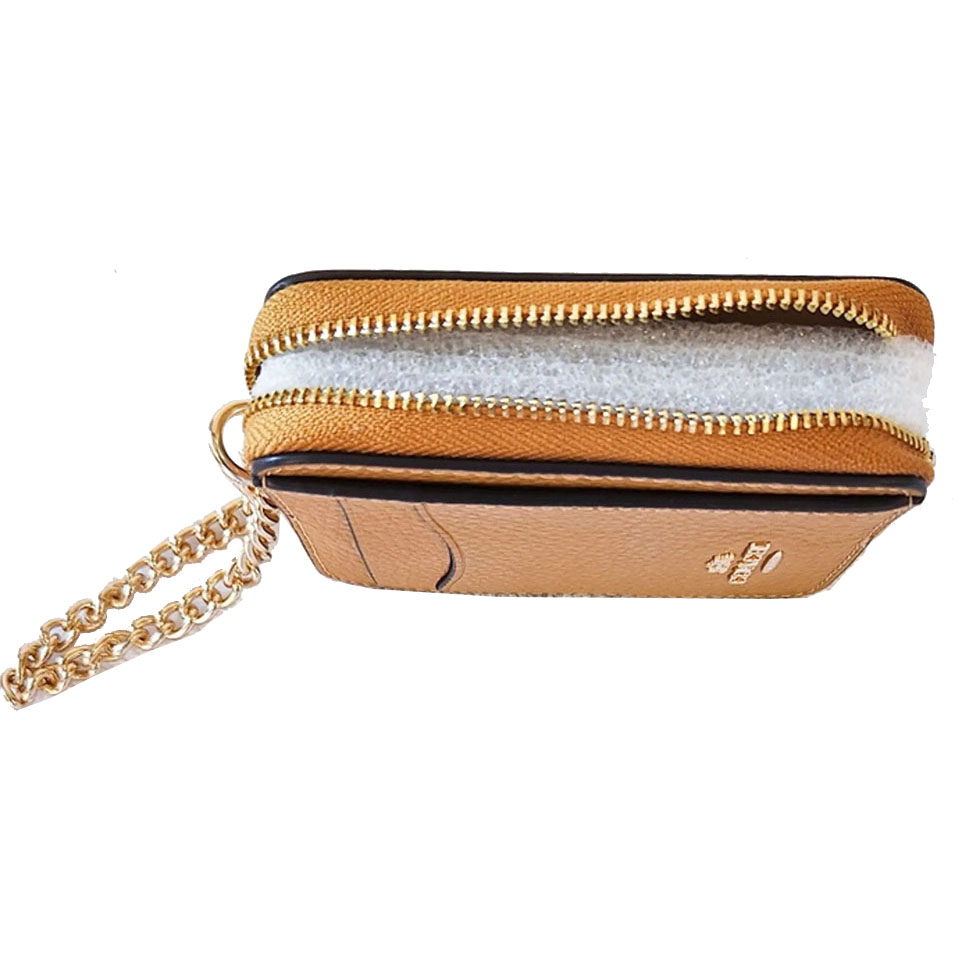 Coach Zip Card Case Ochre Ochre Brown # 6303