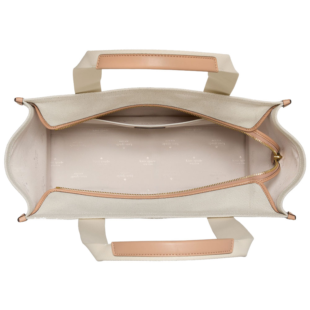 Kate Spade Kip Canvas Large Tote Light Fawn Multi Cream # KG765