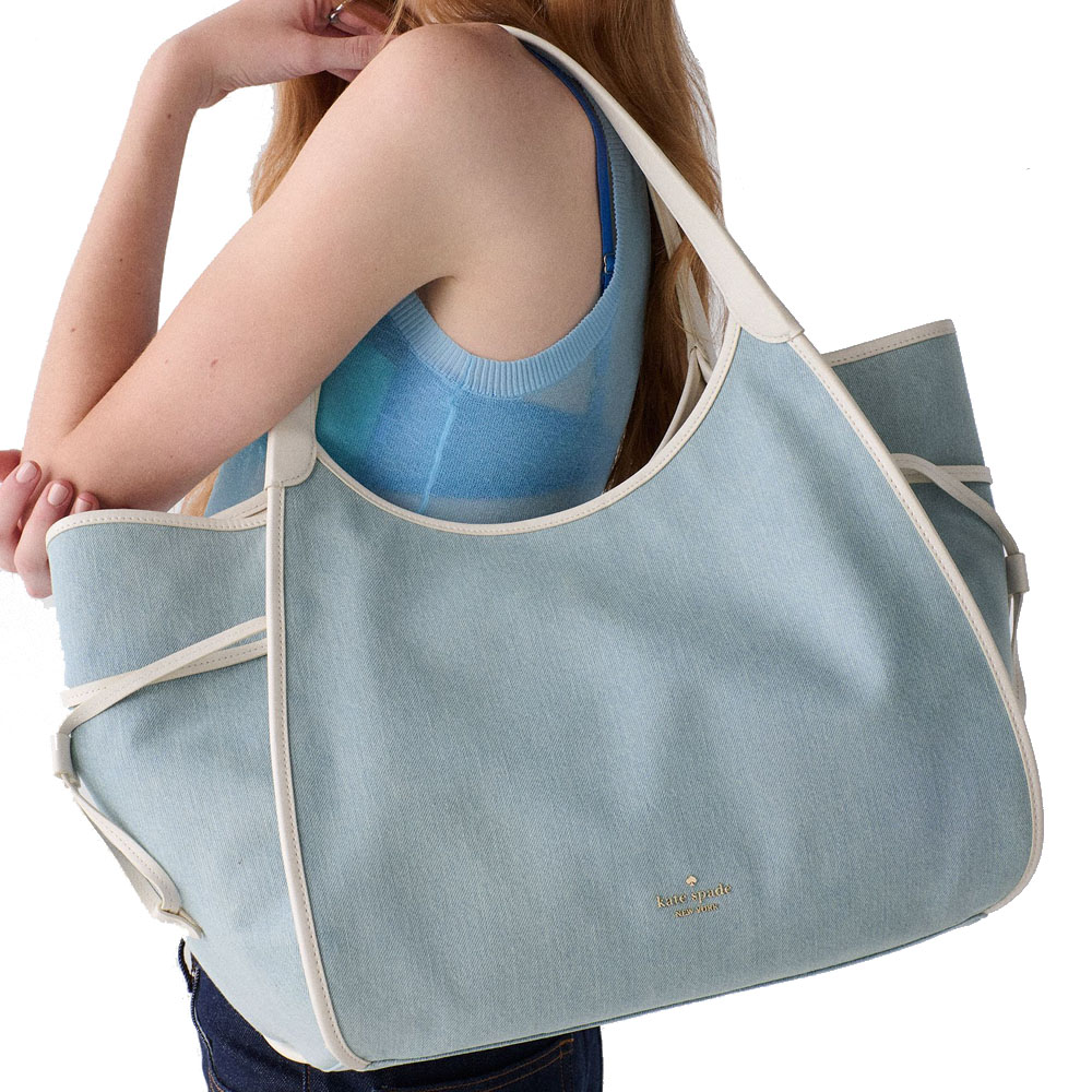 Kate Spade Stash Denim Large Carryall Bag Blue Multicolor # KN679