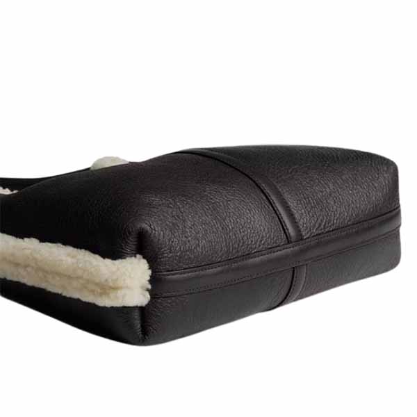 Coach Brooklyn Shoulder Bag 28 In Shearling Brass Black Natural # CCC16