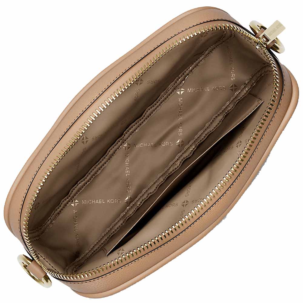 Michael Kors Jet Set Small Signature Logo Camera Crossbody Bag Camel Light Brown # 35R6GTVC1V