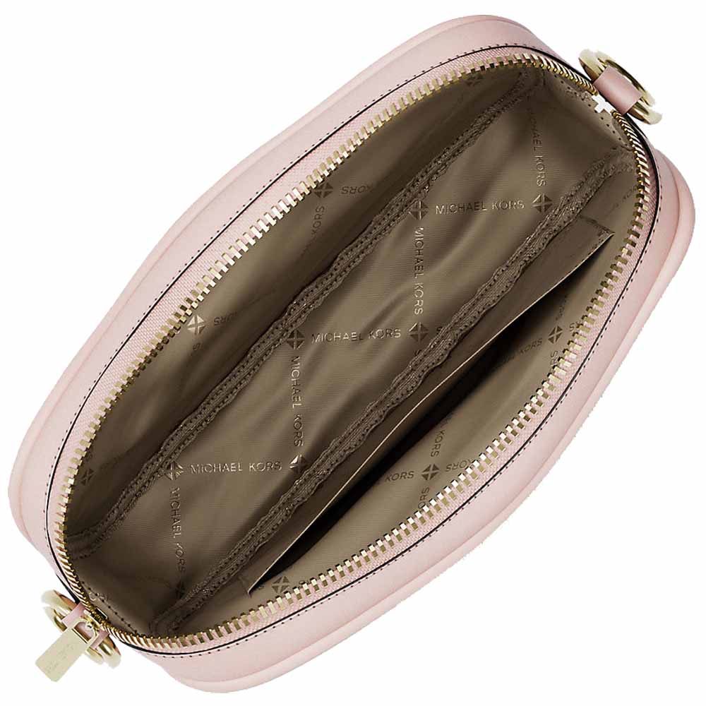 Michael Kors Jet Set Small Signature Logo Camera Crossbody Bag Powder Blush Blush Pink # 35R6GTVC1V