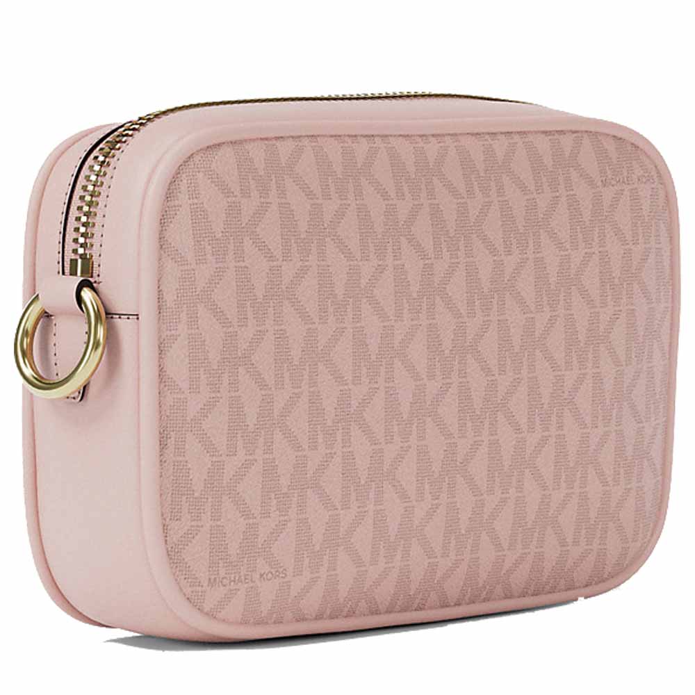 Michael Kors Jet Set Small Signature Logo Camera Crossbody Bag Powder Blush Blush Pink # 35R6GTVC1V