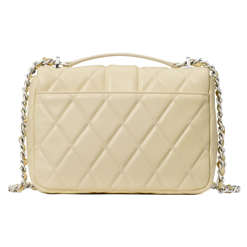 Kate Spade Carey Quilted Crossbody Bag Lemon Fondant Light yellow # KN592