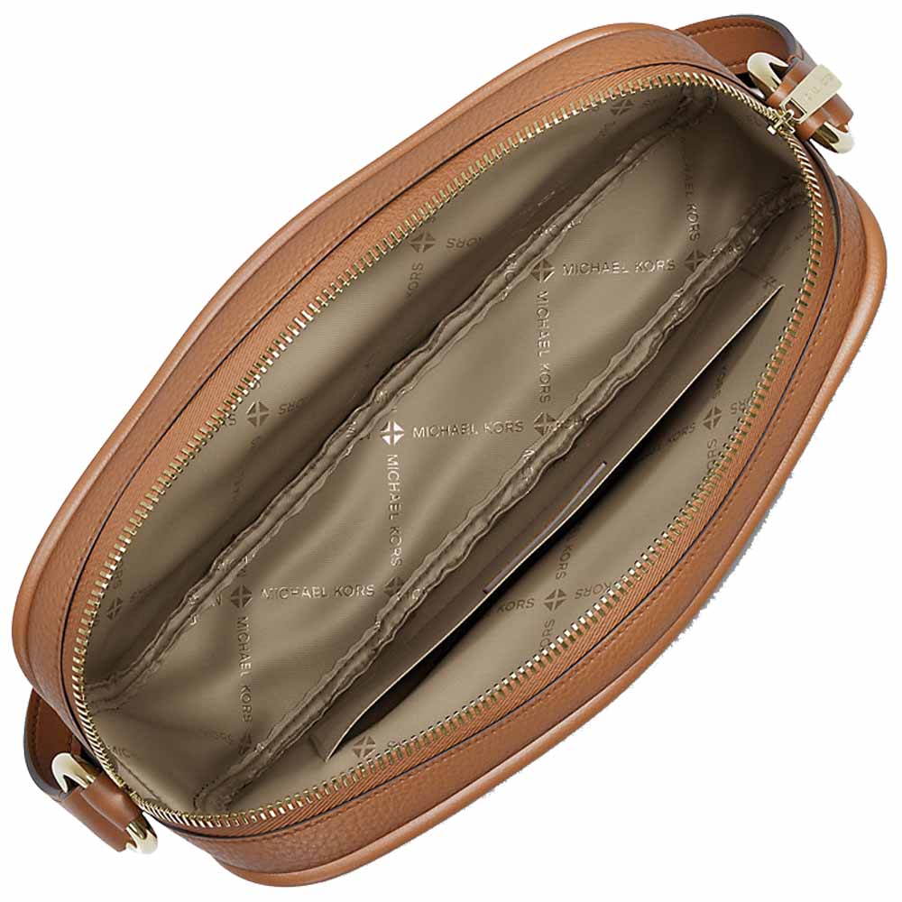 Michael Kors Jet Set Travel Large Signature Logo Camera Crossbody Bag Brown Dark Brown # 35R6GTVC7B