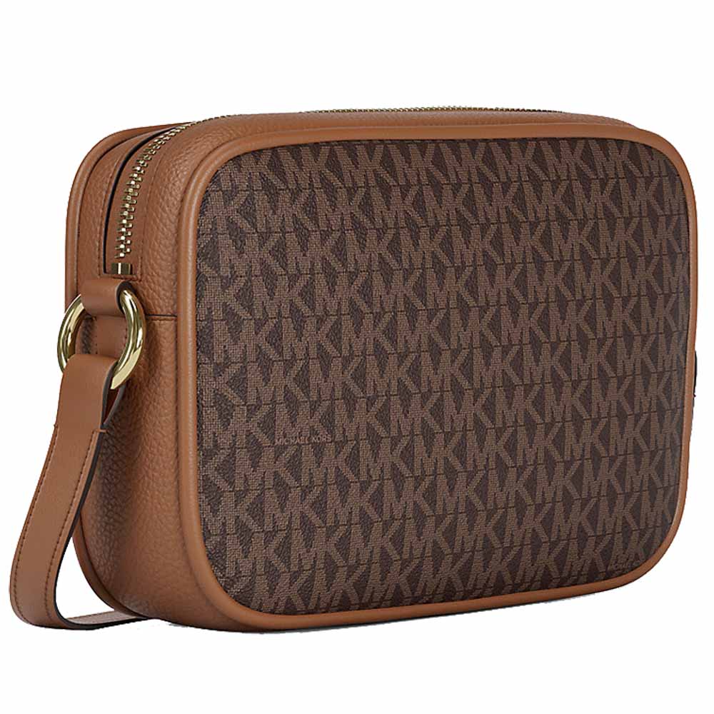 Michael Kors Jet Set Travel Large Signature Logo Camera Crossbody Bag Brown Dark Brown # 35R6GTVC7B