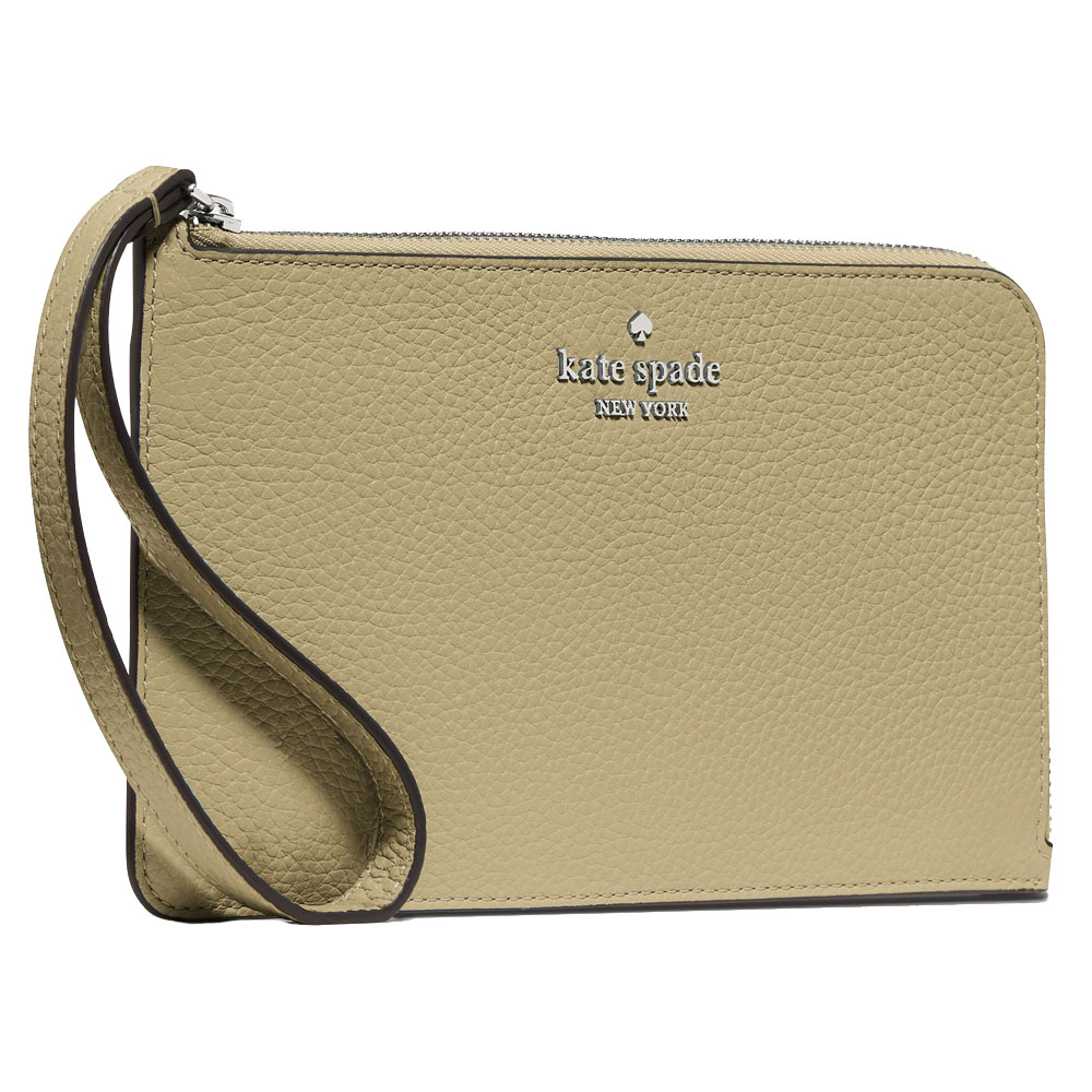 Kate Spade Large Wristlet Lucy Medium L-Zip Wristlet Elm Light Brown # KE574