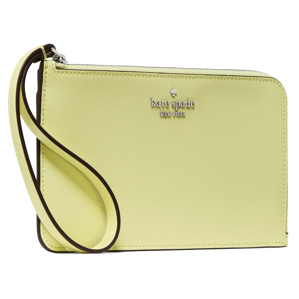 Kate Spade Large Wristlet Pouch Lucy Medium L-Zip Wristlet Tennis Ball Light green # KD546