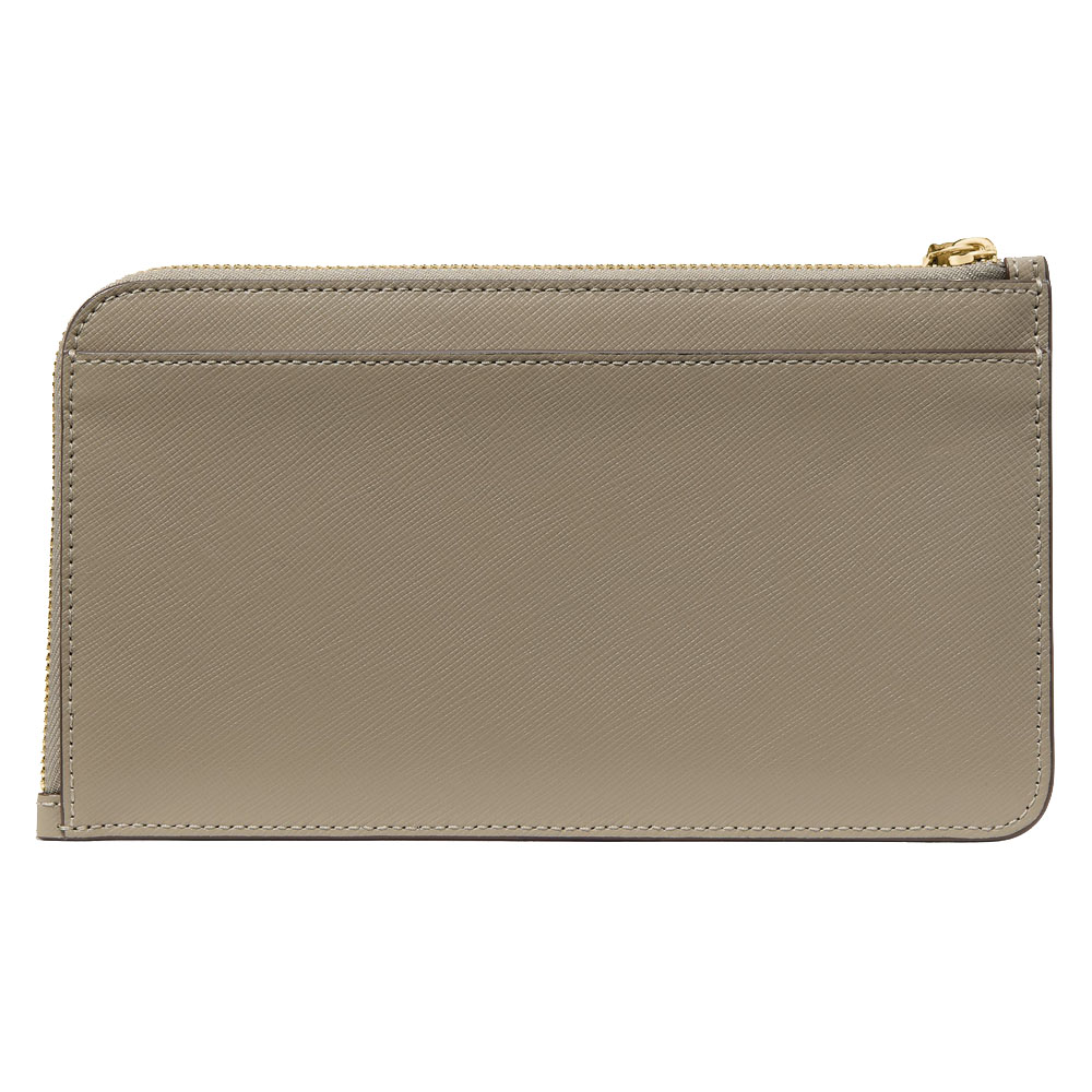 Kate Spade Large Wristlet Pouch Lucy Medium L-Zip Wristlet Oyster Shell Grey # KD546