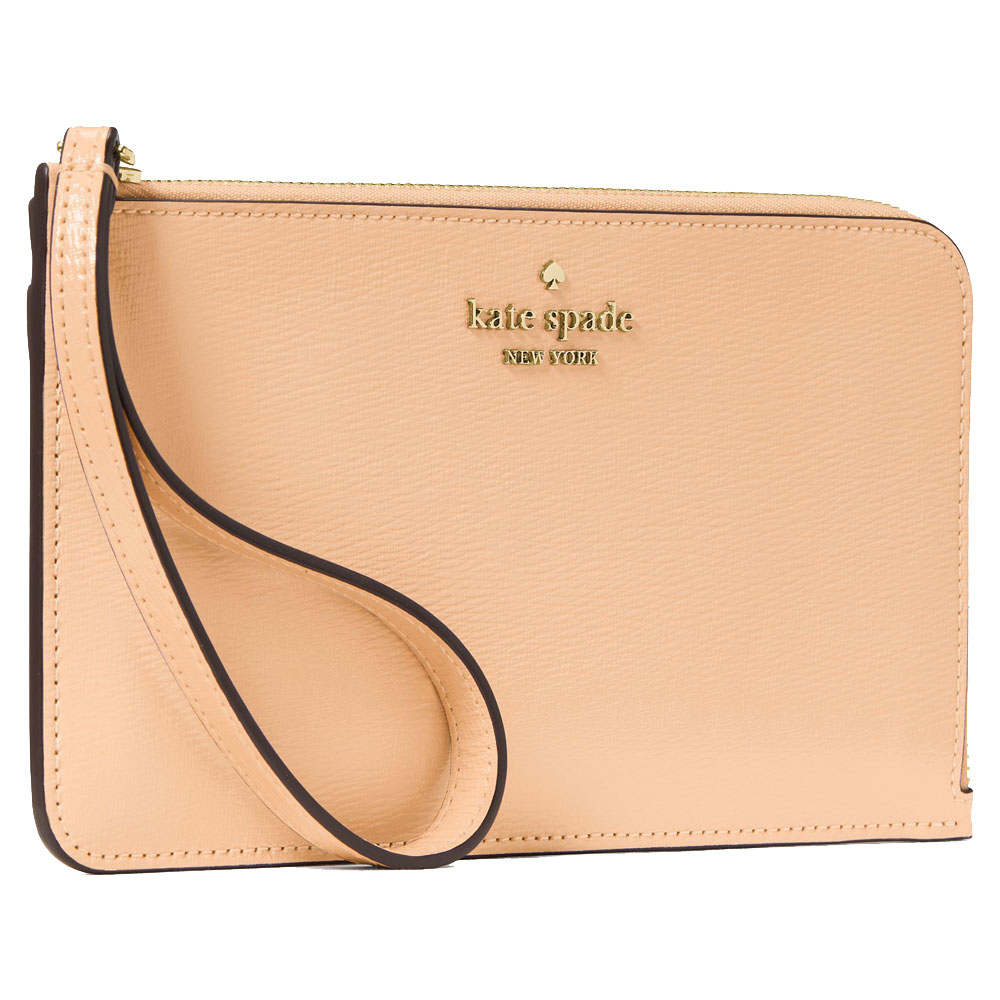 Kate Spade Lucy Medium L-Zip Wristlet Citrus Glaze Peach # KN216