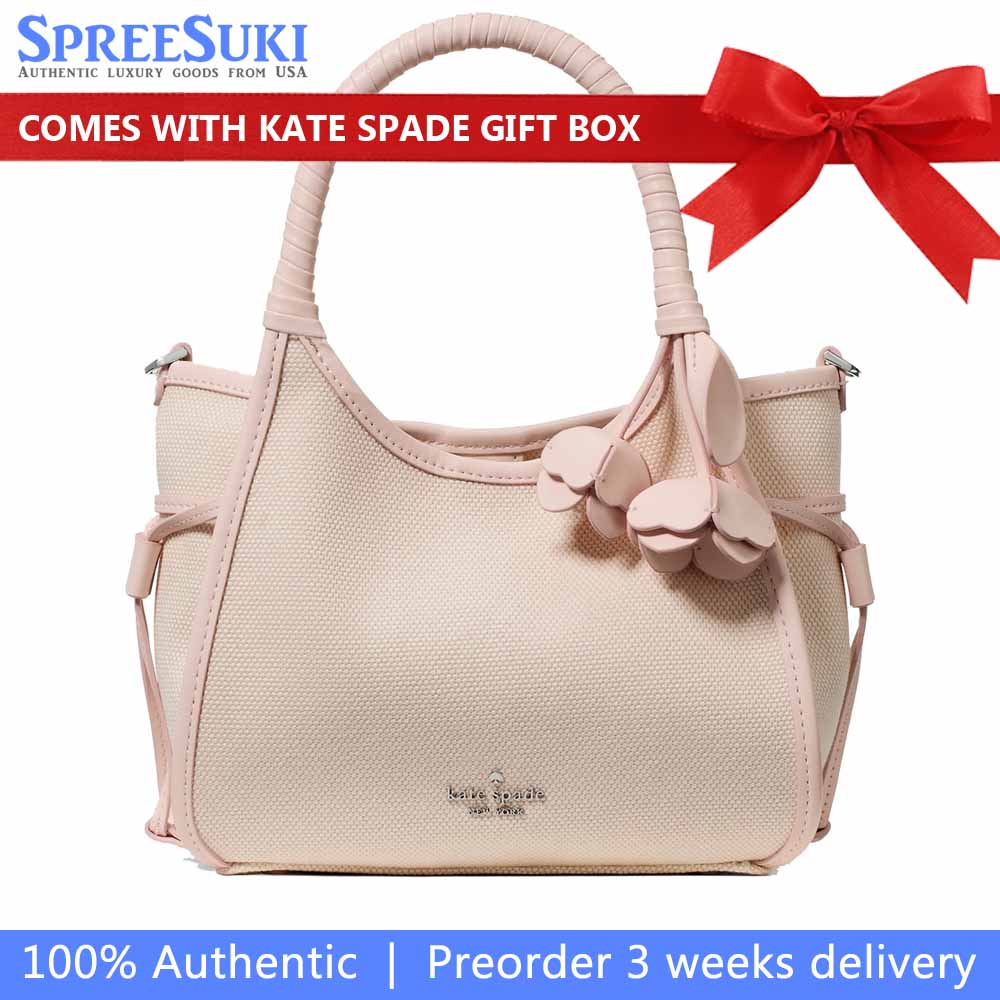 Kate Spade Stash Canvas Floral Small Carryall Bag Pearl Pink Multi Light pink # KN646