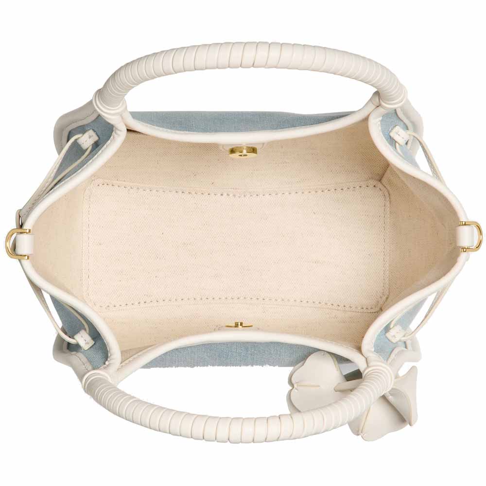 Kate Spade Stash Denim Floral Small Carryall Bag Blue Multicolor Light blue # KN649