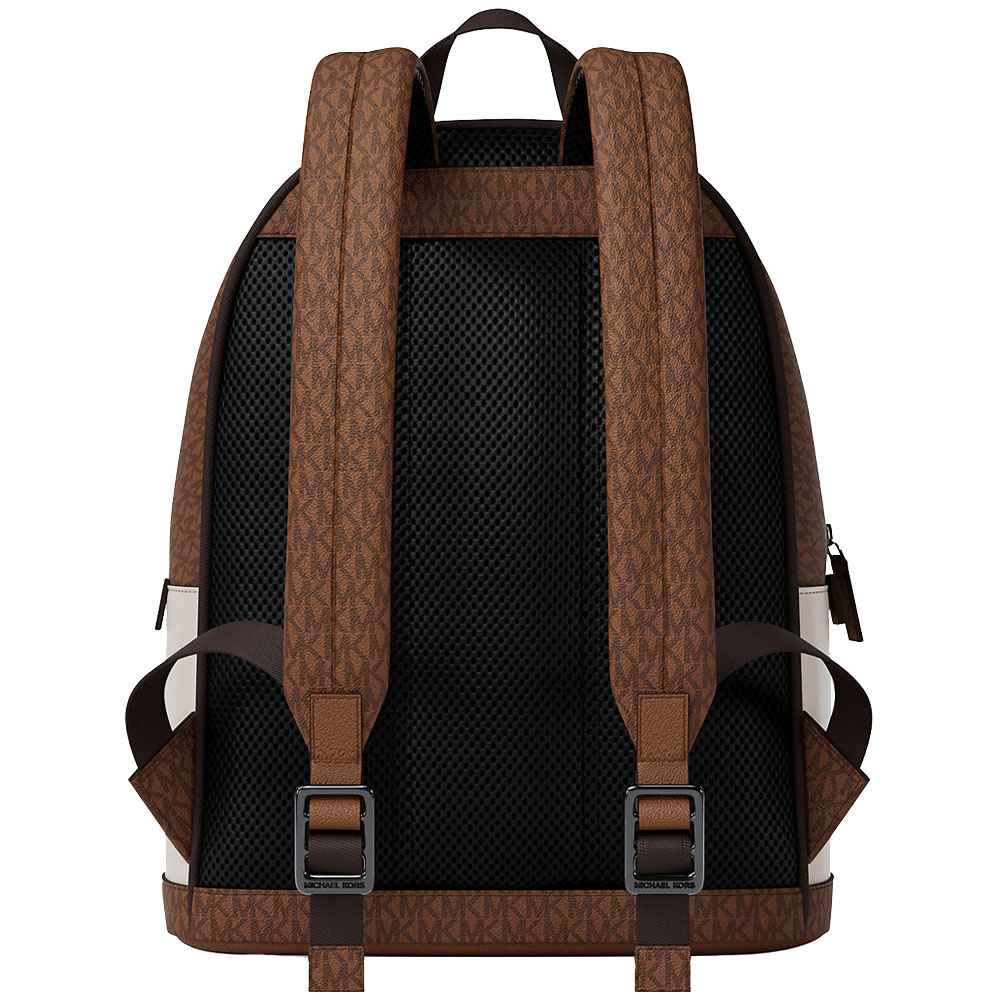 Michael Kors Cooper Medium Pebbled Leather And Signature Logo Commuter Backpack Light Cream Luggage # 37R6LCOB2L