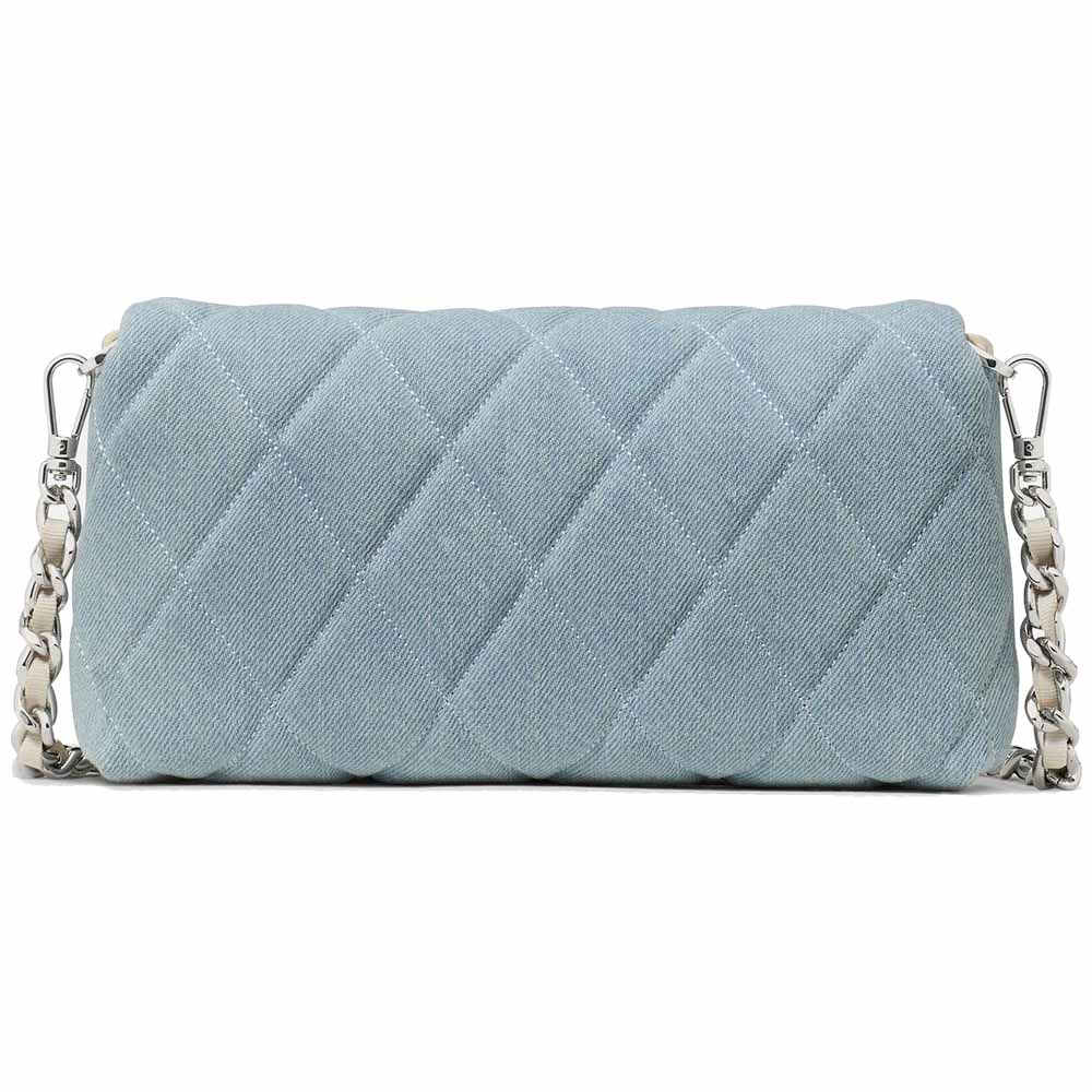 Kate Spade Carey Denim Wallet On Chain Blue Multicolor Light blue # KN709