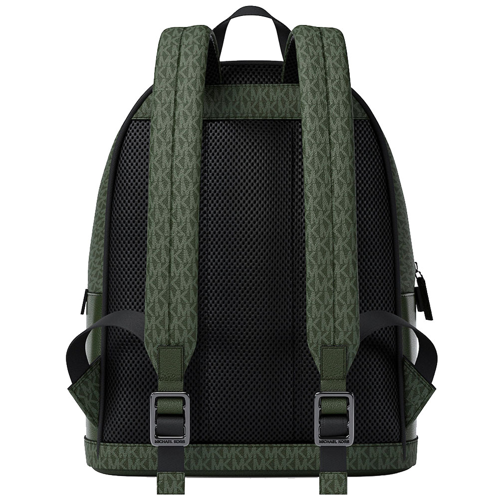 Michael Kors Cooper Medium Pebbled Leather And Signature Logo Commuter Backpack Moss Dark Green # 37R6LCOB2L