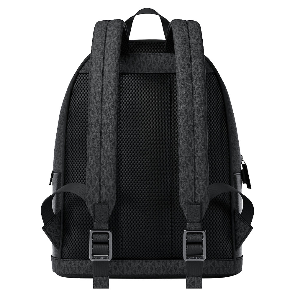 Michael Kors Cooper Medium Pebbled Leather And Signature Logo Commuter Backpack Black # 37R6LCOB2L