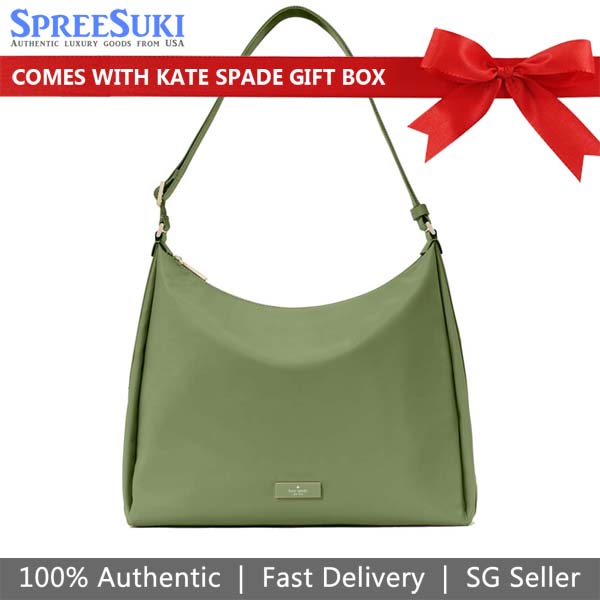 Kate Spade Carter Nylon Large Convertible Crossbody Cedar Stand Green # KL963