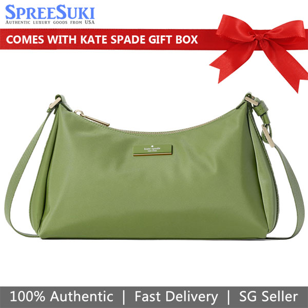 Kate Spade Carter Nylon Small Shoulder Bag Cedar Stand Green # KL967
