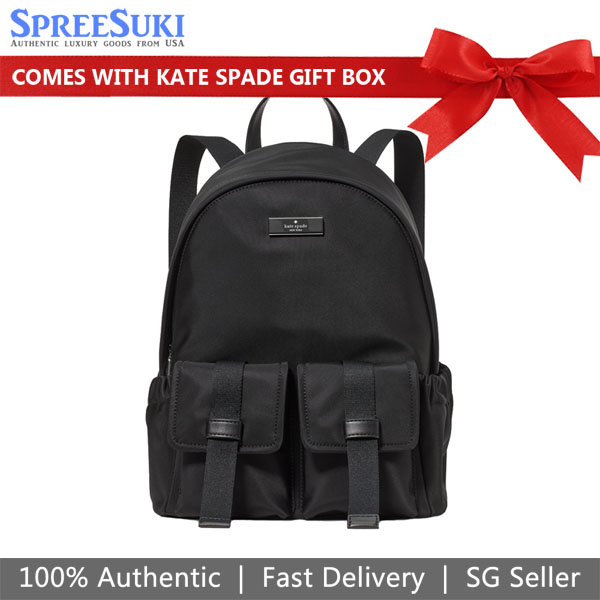 Kate Spade Carter Ksnyl Cargo Backpack Black # KN671