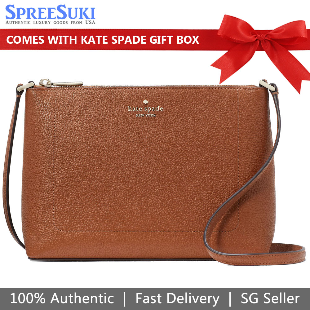 Kate Spade Leila Medium Crossbody Warm Gingerbread Brown # KG464