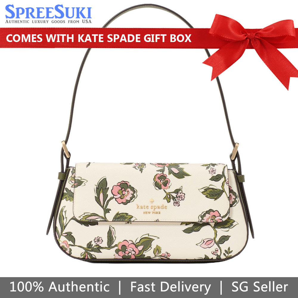 Kate Spade Madison Floral Small Shoulder Bag Meringue Multi Off White # KL811