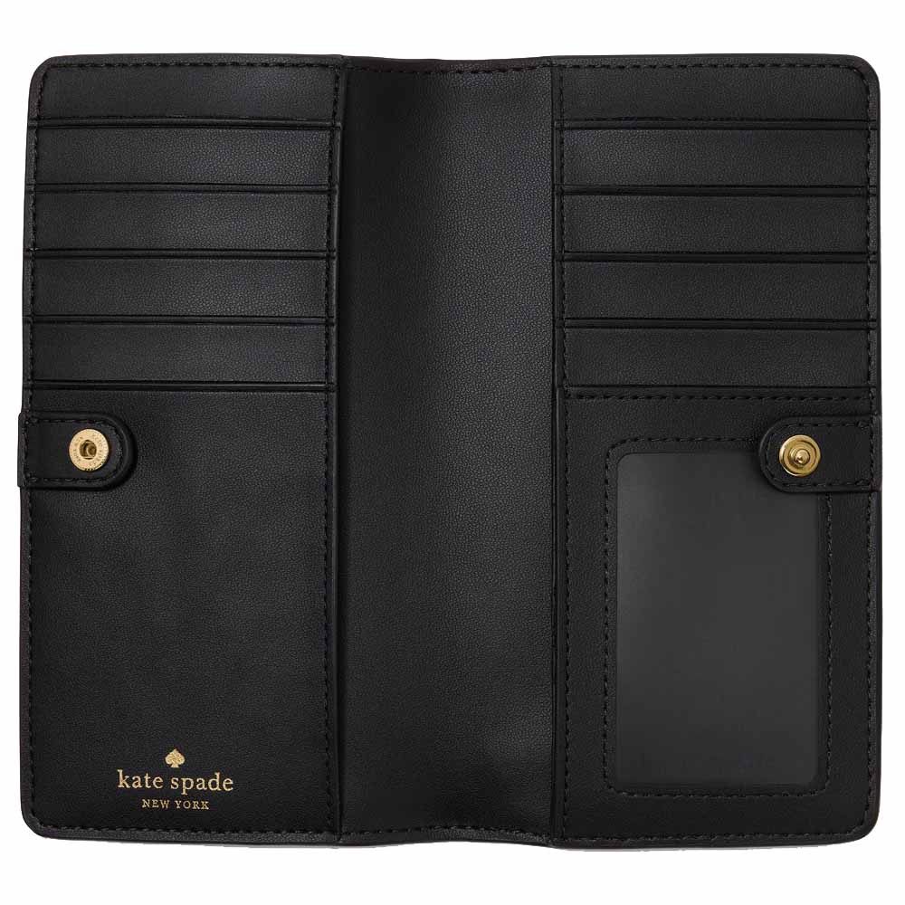 Kate Spade Long Wallet Large Slim Bifold Wallet Black # KN777