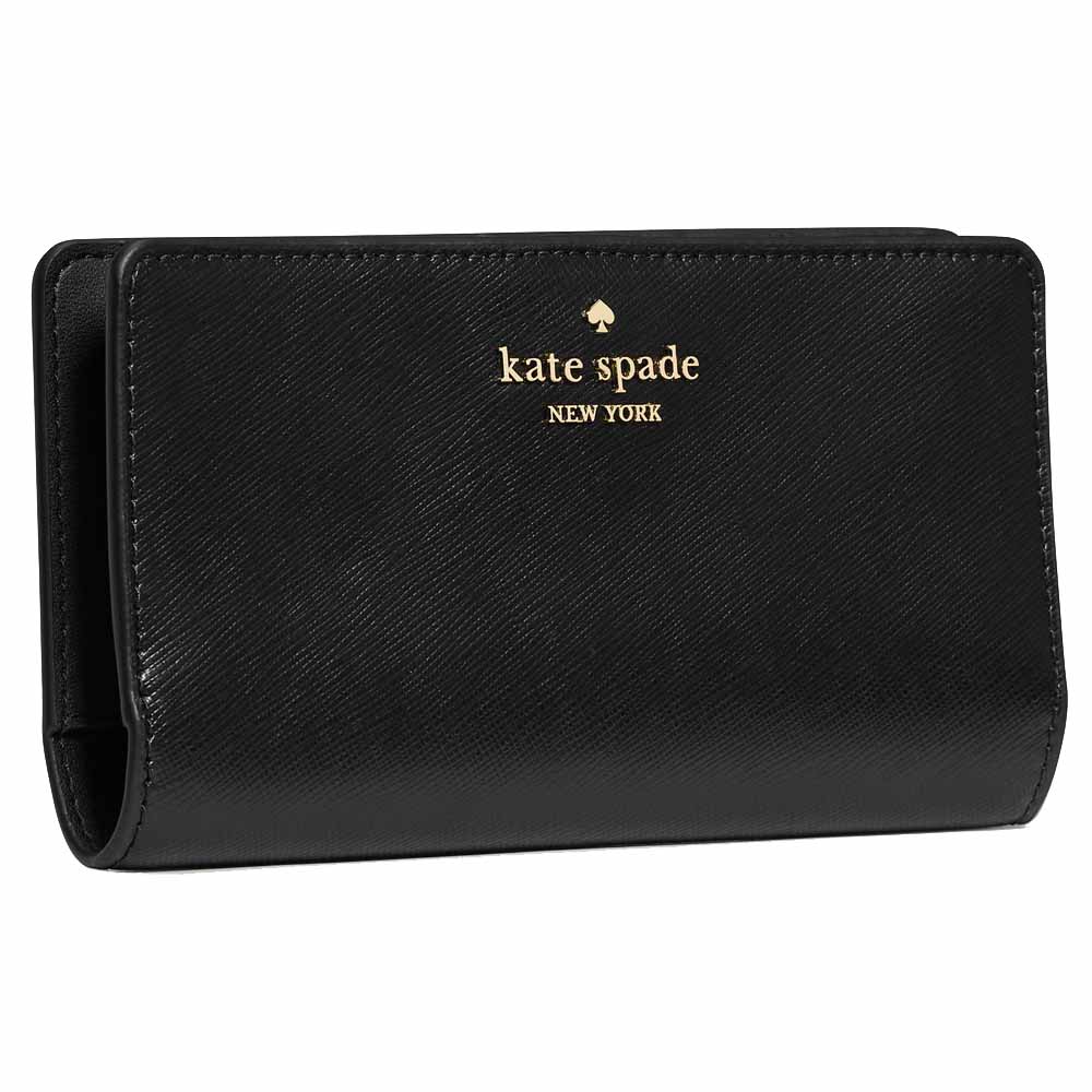 Kate Spade Long Wallet Large Slim Bifold Wallet Black # KN777