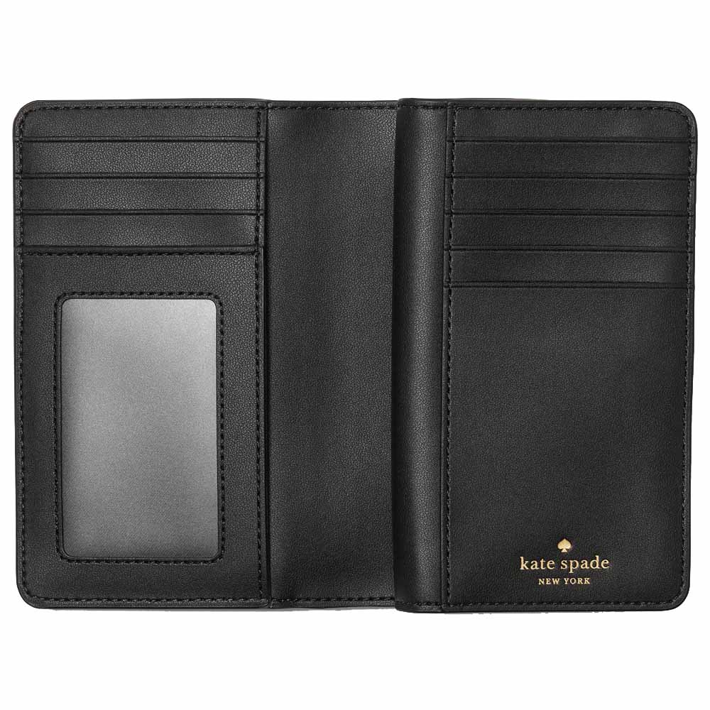 Kate Spade Spade Flower Medium Bifold Wallet Black # KN756