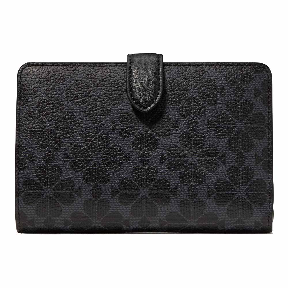 Kate Spade Spade Flower Medium Bifold Wallet Black # KN756