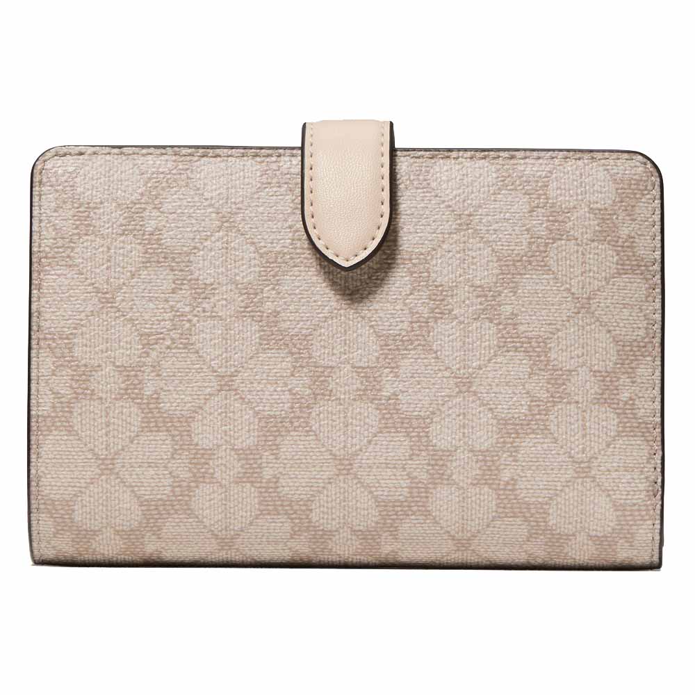 Kate Spade Spade Flower Medium Bifold Wallet Dark Beige # KN756