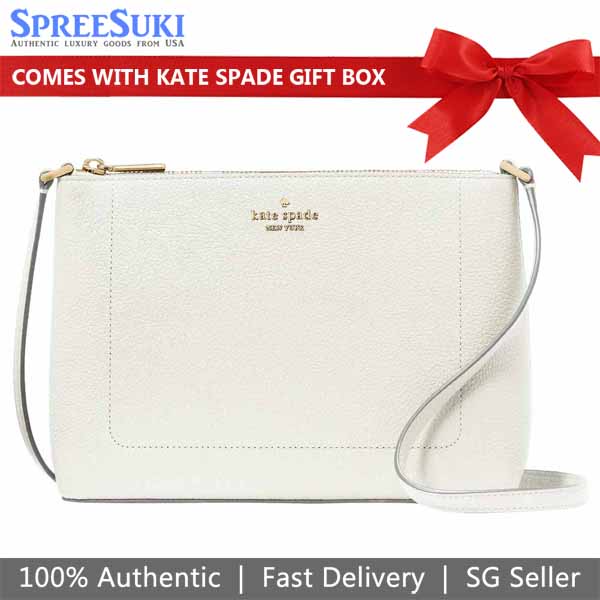Kate Spade Leila Medium Crossbody Meringue Off White # KG464