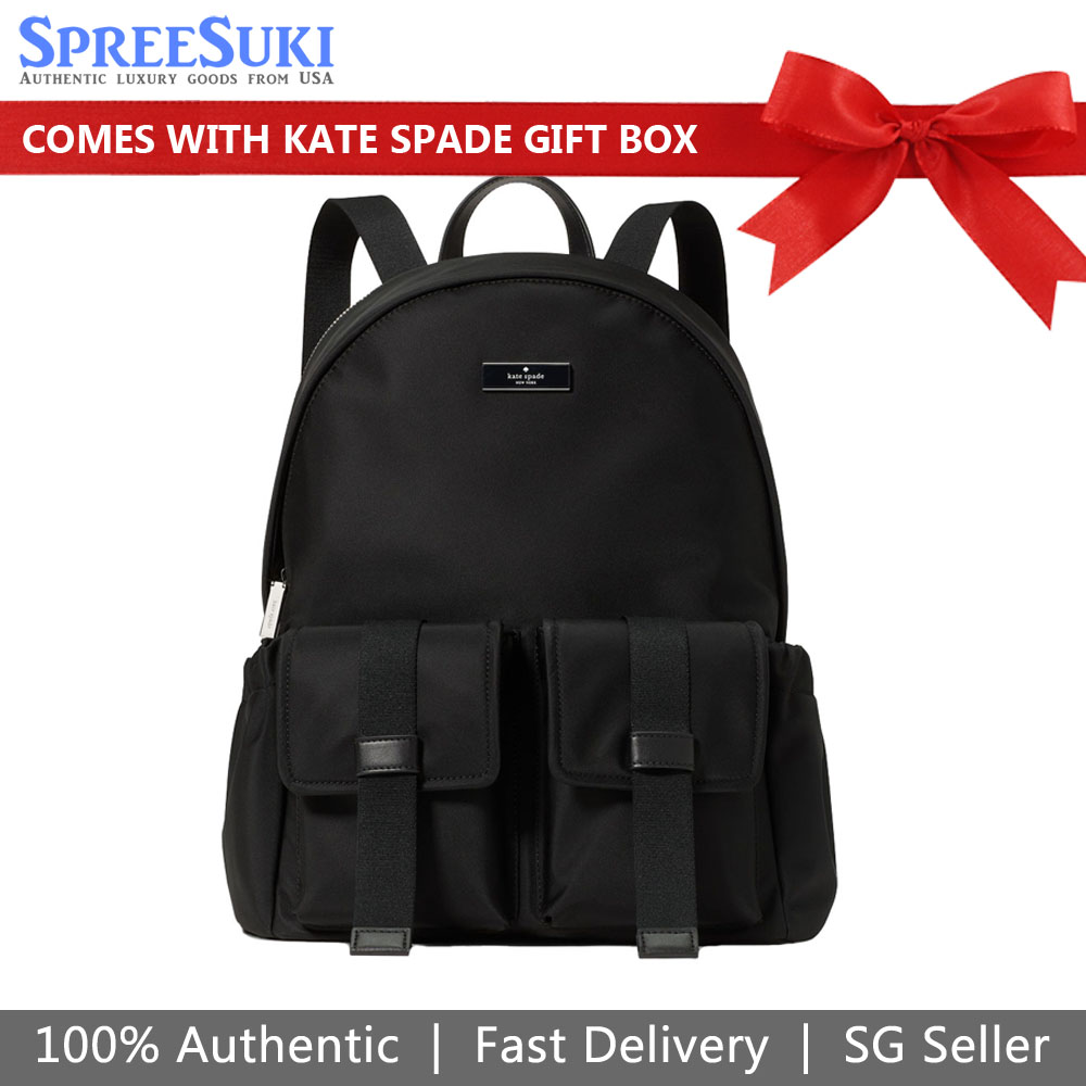 Kate Spade Carter Ksnyl Cargo Large Backpack Black # KN670