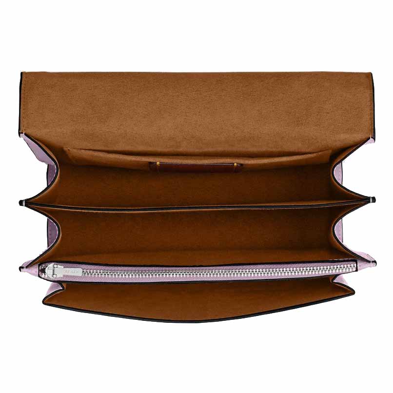 Coach Klare Crossbody Bag In Signature Leather Silver Light Violet Light Purple # CDA97